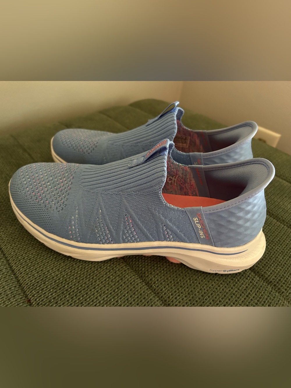 Skechers Slip-ins Women’s Light Blue Knit Sneakers - Picture 2 of 7